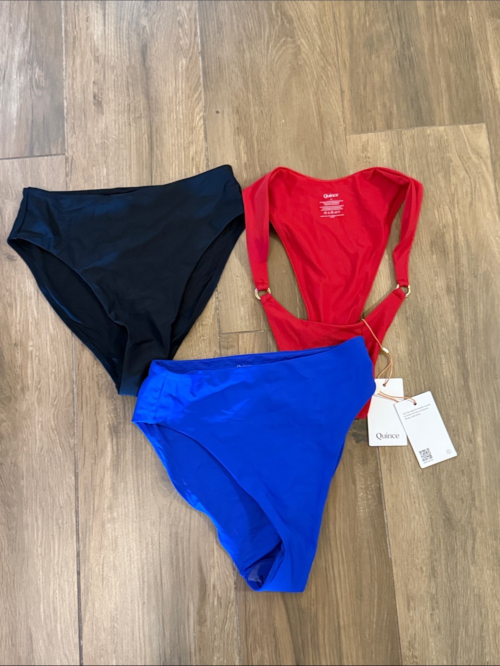 Quince Kids One-Piece Swimsuit with Mix-and-Match Bottoms - Red, Blue, Black
